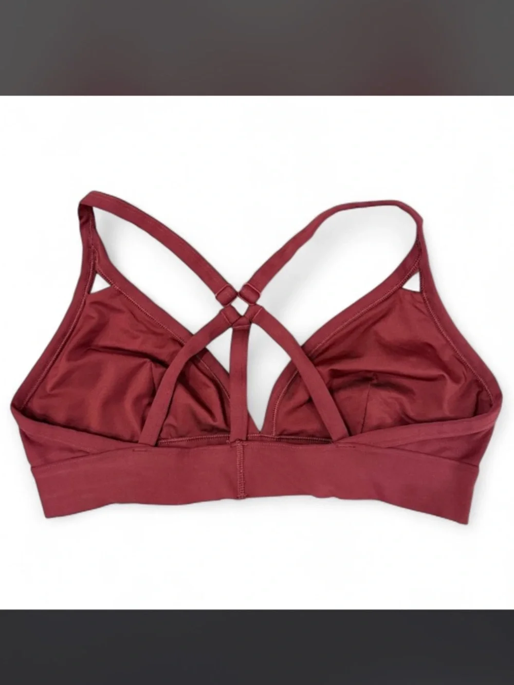 Savage X Fenty Strappy Sports Bra Bralette Burgundy Size L - Picture 3 of 4